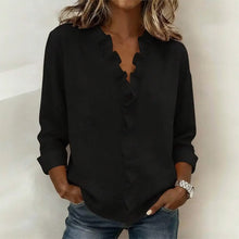 Sorelle™ Bluse mit Vertikalem Rüschendetail und Zeitlosem Stil – Schwarz
