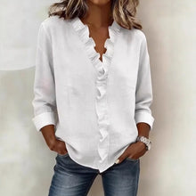 Sorelle™ Bluse mit Vertikalem Rüschendetail und Zeitlosem Stil – Weiß