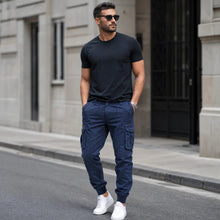 Everest™ Cargohose mit Utility-Taschen und Jogger-Bündchen – Blau
