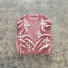 Montero™ Ärmelloser Pullover Aus Weichem Strick Mit Ausgefransten Details – Rosa