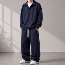 Valdren™ Herren 2-Teiliges Set Aus Strukturierter Strickware – Marineblau
