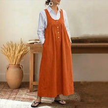Meadow™ Kleid Im Latzkleid-Stil Mit Minimalistischen Knöpfen Vorne – Orange