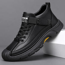 Andes™ Premium-Ledersneaker mit Verstellbarem Seitenverschluss – Schwarz
