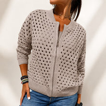 Nivara™ Jacke Aus Ajourstrick Mit Frontreißverschluss – Beige