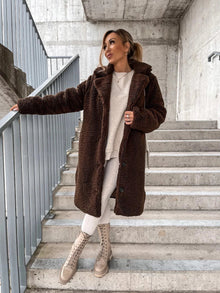 Corah | Wintermantel aus feiner Wolle – Dunkelbraun