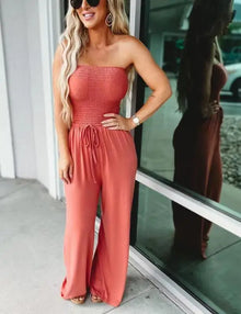 Jumpsuit für Damen – Rot-orange