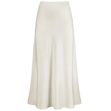 Elysia | Mode Langer glänzender Satin-Rock – Weiss