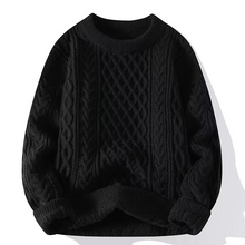 Emma | Damen Frühjahrs Strukturierter Rundhals-Pullover – Schwarz