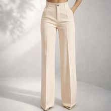 Damen klassische High Waist Hose – Beige