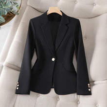 Carolin | Damen Figurbetonte Elegante Arbeitsjacke – Schwarz