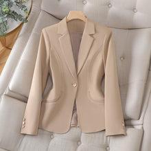 Carolin | Damen Figurbetonte Elegante Arbeitsjacke – Beige