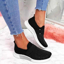 Helga | Damen Modische Sportsneaker mit Elastikband – Schwarz