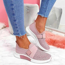 Helga | Damen Modische Sportsneaker mit Elastikband – Rosa