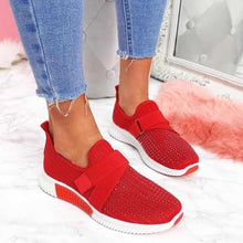 Helga | Damen Modische Sportsneaker mit Elastikband – Rot