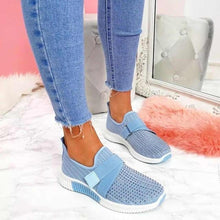 Helga | Damen Modische Sportsneaker mit Elastikband – Blau