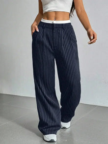 Damen Oslo Hose mit drapiertem Schnitt – Marineblau