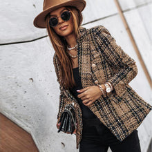 Bella | Eleganter Blazer mit taillierter Passform und Verschluss – Dunkelgold