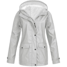Damen Outdoor Jacke | Wasserdicht, Winddicht & Warmfutter – Hellgrau
