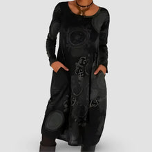 Elegantes Bohemien-Winterkleid für Damen mit langen Ärmeln – Grau