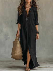 WILLOW | Müheloses Maxikleid mit schmeichelhaftem Schnitt für vielseitige Alltagslooks – Schwarz