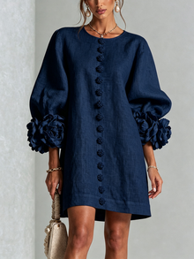 Hinan - Mini Kleid Mit Blumenmuster – Marineblau