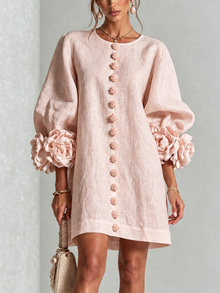 Hinan - Mini Kleid Mit Blumenmuster – Rosa