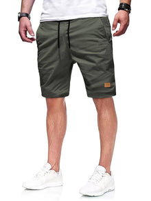 Lässige Kordelzug-Shorts für Herren - Abgeschnitten & Bequem – Armeegrün