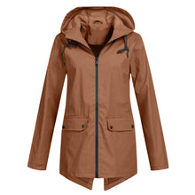 Wasserdichte Damen Regenjacke mit Kapuze - Leicht & Windfest – Braun