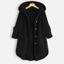 Damen Winter Wendejacke mit Kapuze - Warmes Fleece – Schwarz