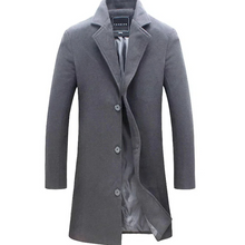 Herren Wintermantel - Eleganter Wollmantel mit warmer Fütterung für Business & Freizeit – Dunkelgrau