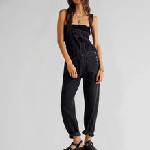 Sommer-Jeanslatzhose für Damen - Bequem und Vielseitig – Schwarz