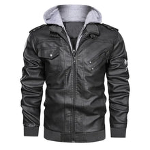 Prio | Stilvolle Premium Leder-Winter-Jacke mit Kapuze – Grau