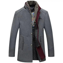 Herren Wintermantel - Warm & Stilvoll mit Stehkragen – Grau