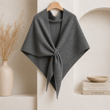 Isabel – Fleece-schal MIT Bindeband Vorne – Grau