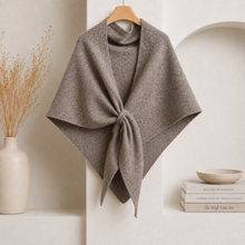 Isabel – Fleece-schal MIT Bindeband Vorne – Braun