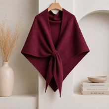 Isabel – Fleece-schal MIT Bindeband Vorne – Rot