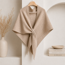 Isabel – Fleece-schal MIT Bindeband Vorne – Biege