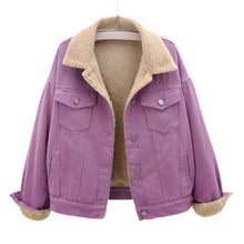 Eva | Damen Freizeit-Winterjacke mit Knopfleiste – Lila