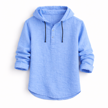 Alton - Atmungsaktiver Leinen-Hoodie – Blau