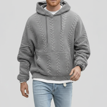 Zopfmuster-Pullover Mit Kapuze - Carlos – Grau