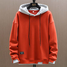 Zwei-Ton Kapuzenpulli im Oversized-Stil – Orange