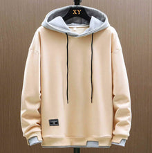 Zwei-Ton Kapuzenpulli im Oversized-Stil – Beige