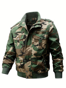 Warme Tarn-Piloten-Outdoorjacke Mit Mehreren Taschen Für Herren | Perfekt für Outdoor-Aktivitäten – Armee Grün