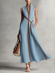 Nadine | Damen Leinenkleid Breeze – Leichtes Leinen Sommerkleid – Blau