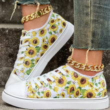 Portia - Sonnenblumen Druck Schnür Turnschuh – Gelb