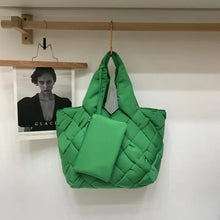 Gesteppte Damen-Shopper-Tasche aus Canvas - Sara – Grün