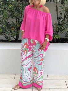 Brinette - Set aus Bluse und weiter Hose – Pink