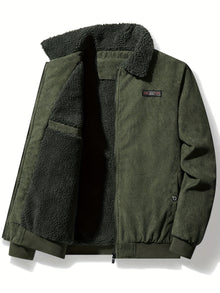 Warme Dikke Revers Kragen Winter Jacke Für Herren | Perfekt für Outdoor-Aktivitäten – Grün