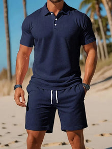 Kelvin - Lässiges Zweiteiliges Sportset – Marineblau