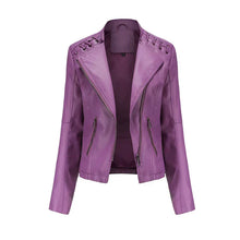 Drune | pu-lederjacke mit reibverschluss – Dunkles Violett